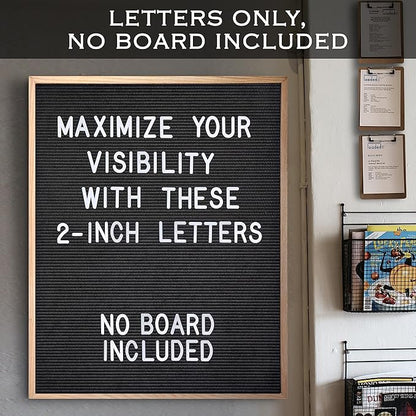 Letter Board Plastic Letters Set 2 Inch, Letter Board Letters Only NO BOARD INCLUDED, White Large Felt Board Letters, Plastic Letters Letter Board, Felt Letter Board Letters Symbols