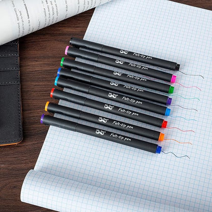 Mr. Pen- Felt Tip Pens, Fine Point, Pack of 8, Fast Dry, No Smear, Colored Pens, Journaling Felt Pens, Planner Markers